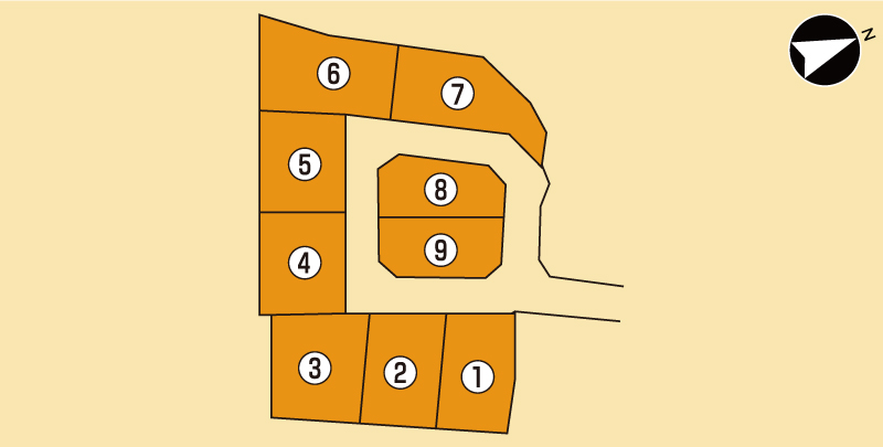 横尾分譲地の区画図